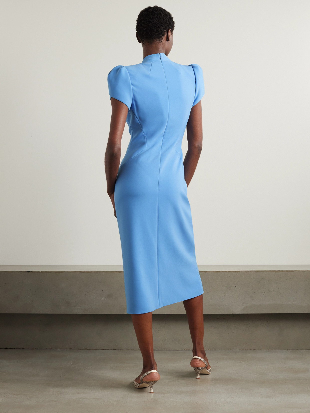 Jenny Packham Firefly Crystal-embellished Crepe Gown In Blue