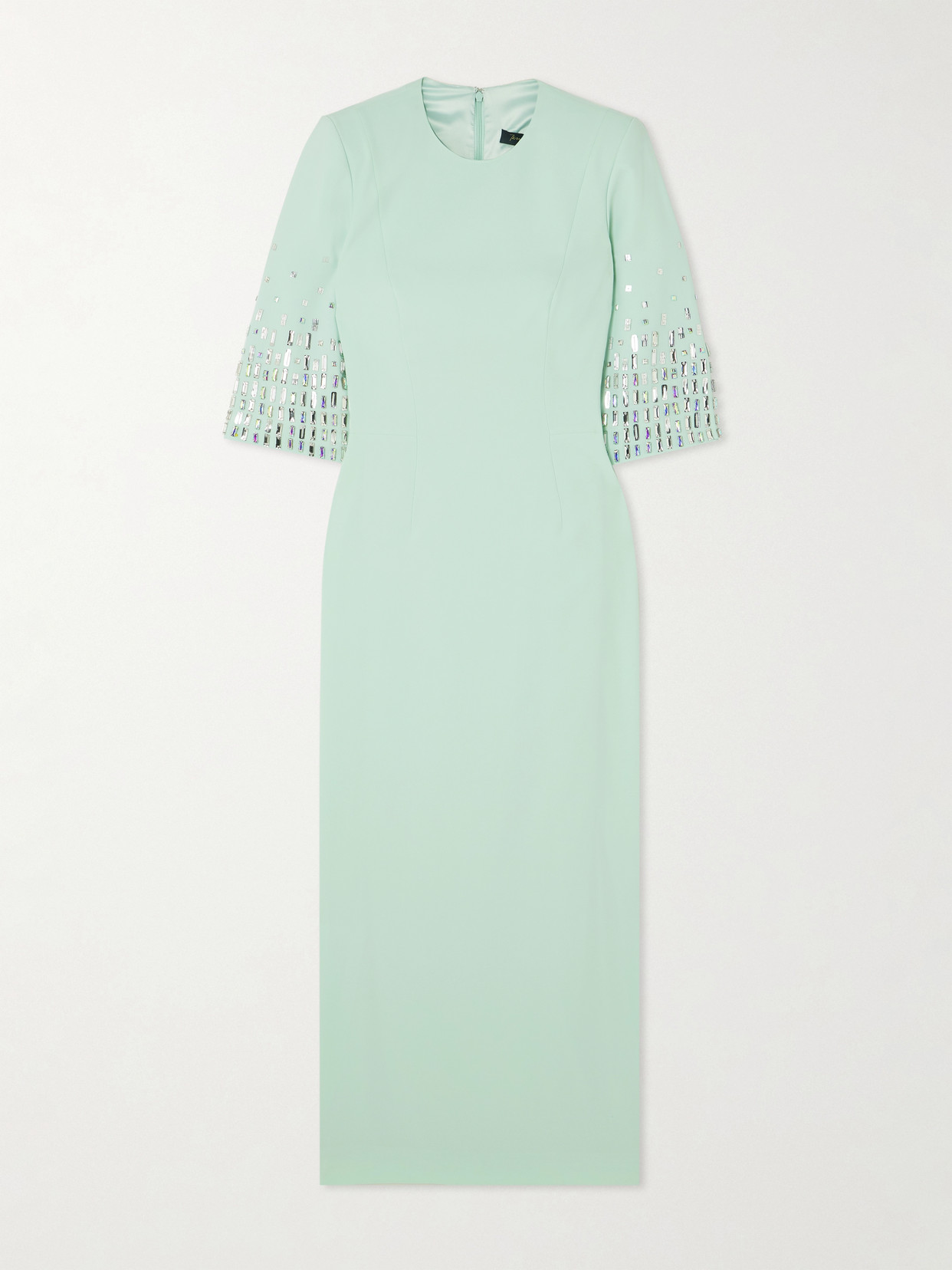 Jenny Packham Highball Queen Crystal-embellished Crepe Midi Dress In Green