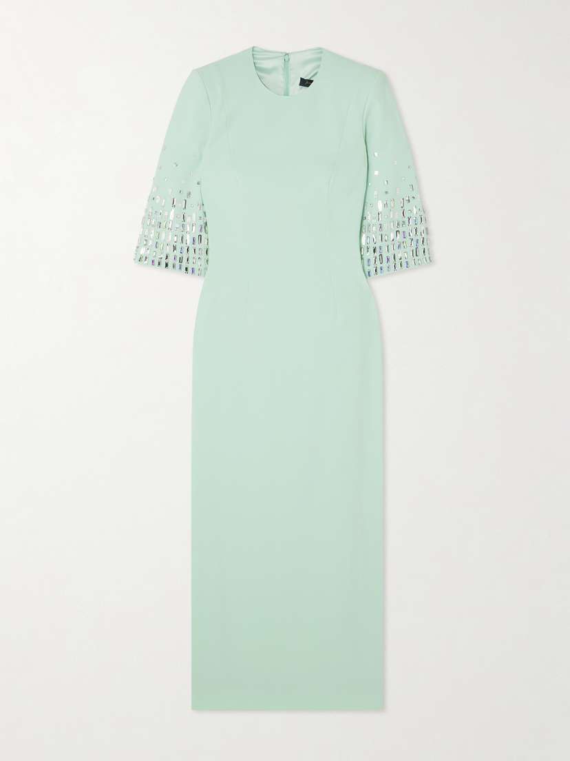 Jenny Packham Highball Queen Crystal-embellished Crepe Midi Dress