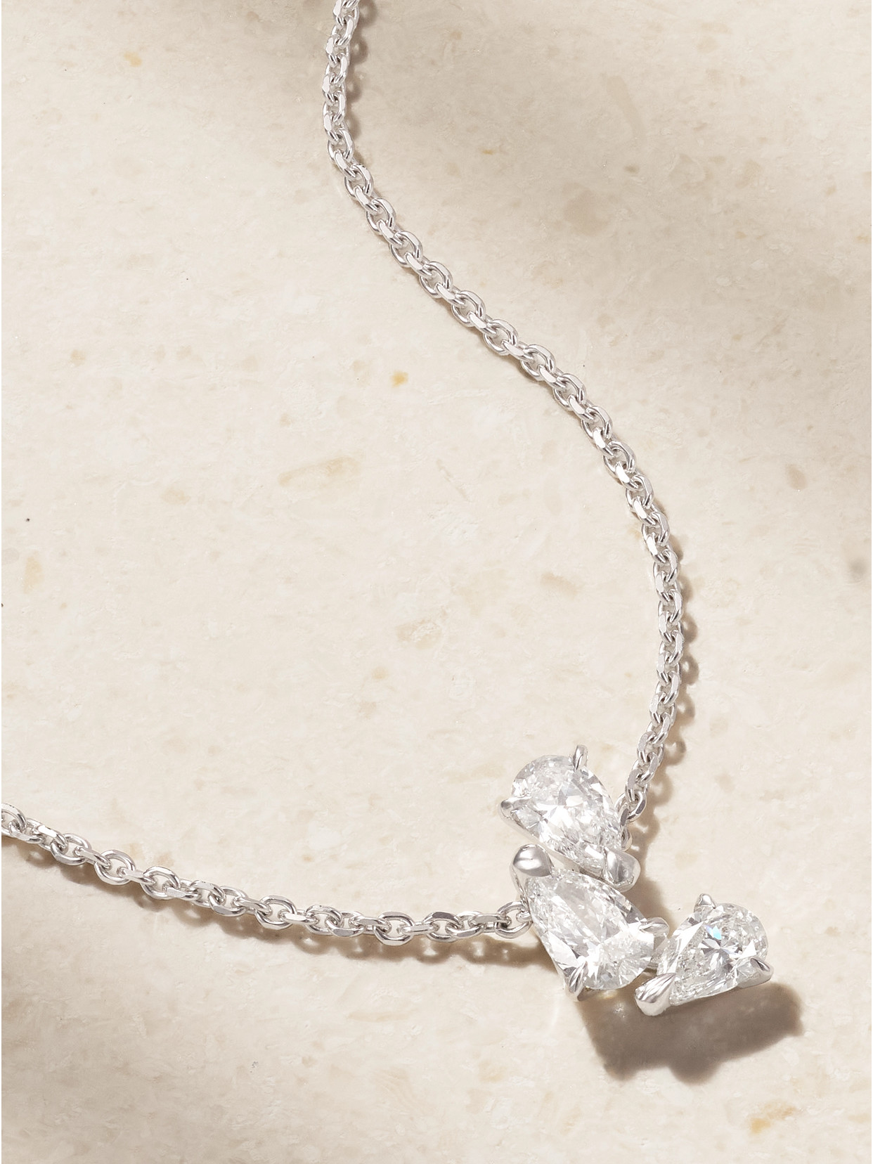Repossi Serti Sur Vide 18-karat White Gold Diamond Necklace In Metallic