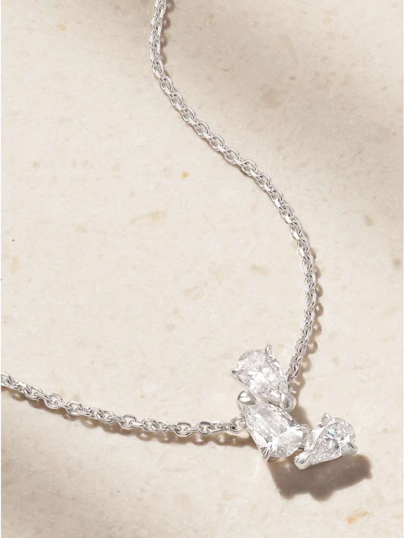 Repossi Serti Sur Vide 18-karat White Gold Diamond Necklace