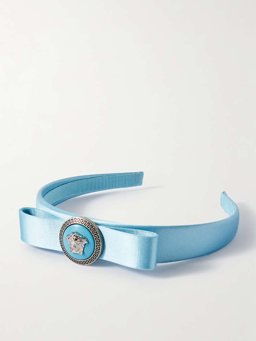 Versace Gianni Ribbon Embellished Satin Headband