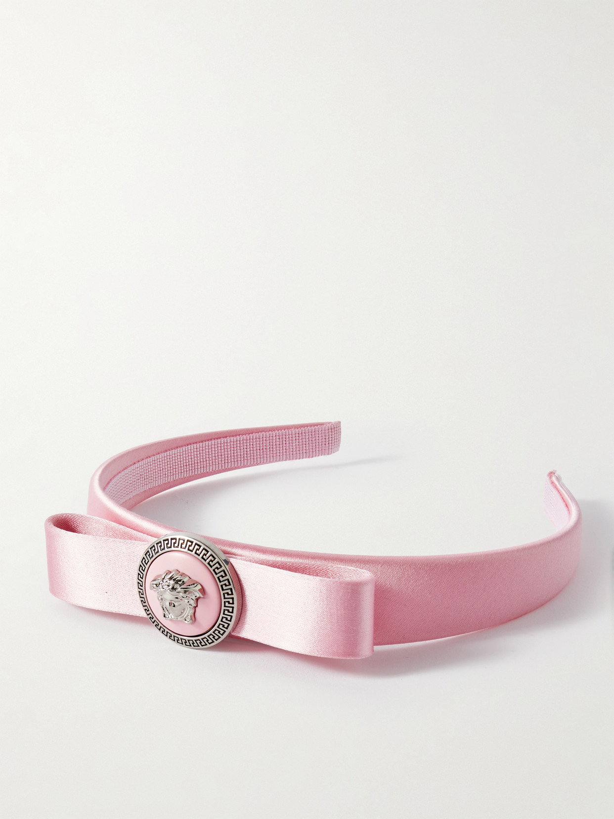 Versace - Gianni Ribbon Embellished Satin Headband - Pink