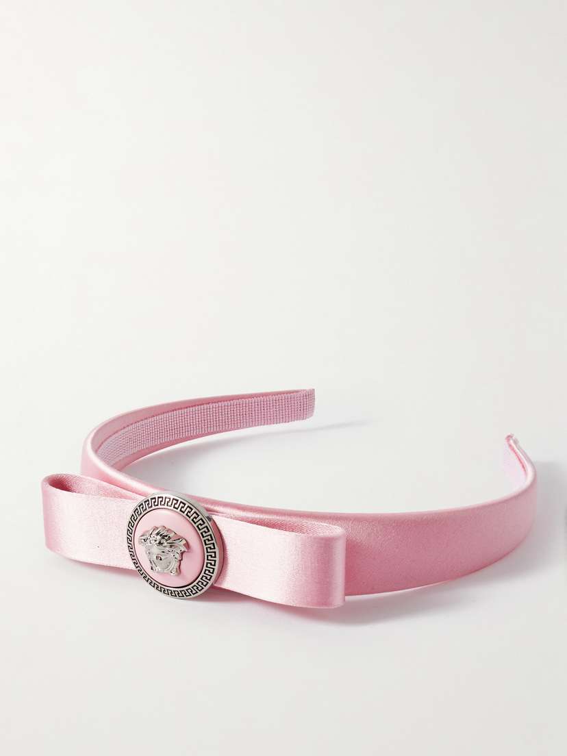 Versace Gianni Ribbon Embellished Satin Headband