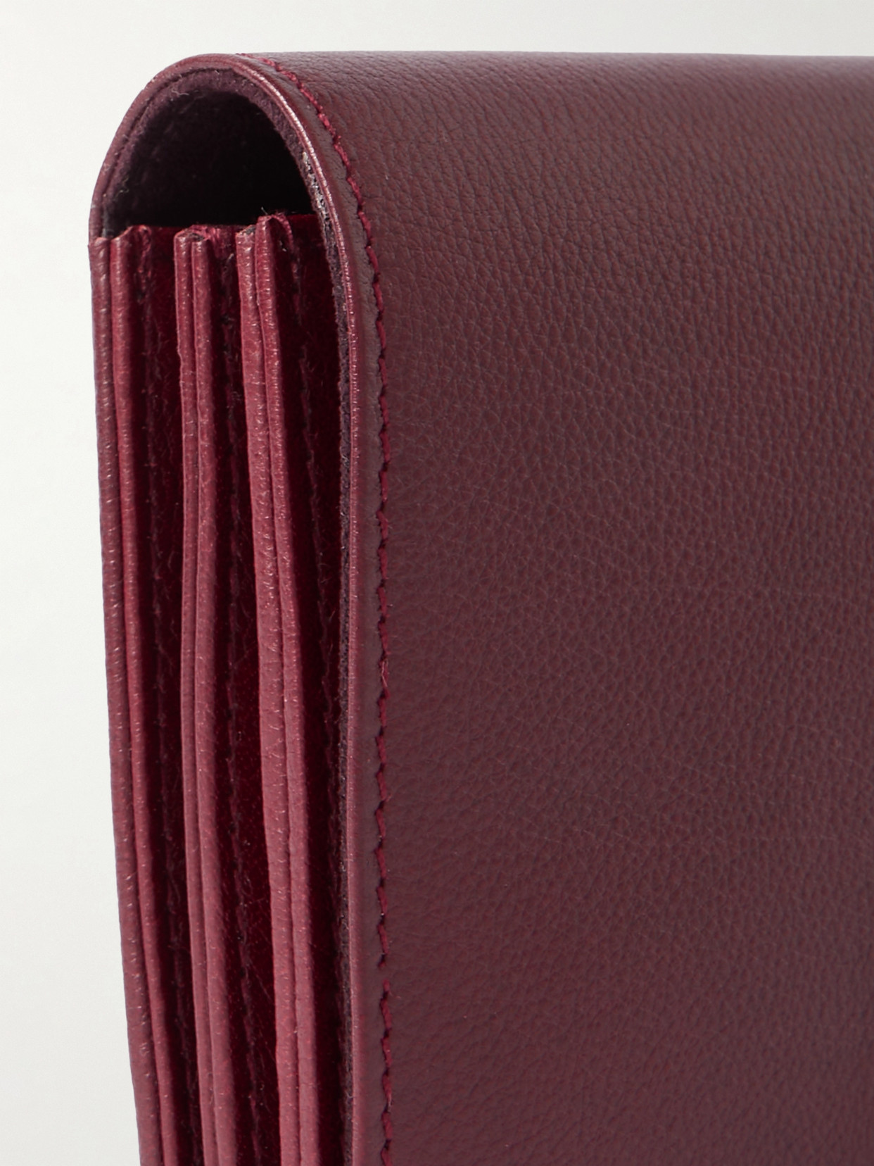 Shop Metier Textured-leather Pouch In Red