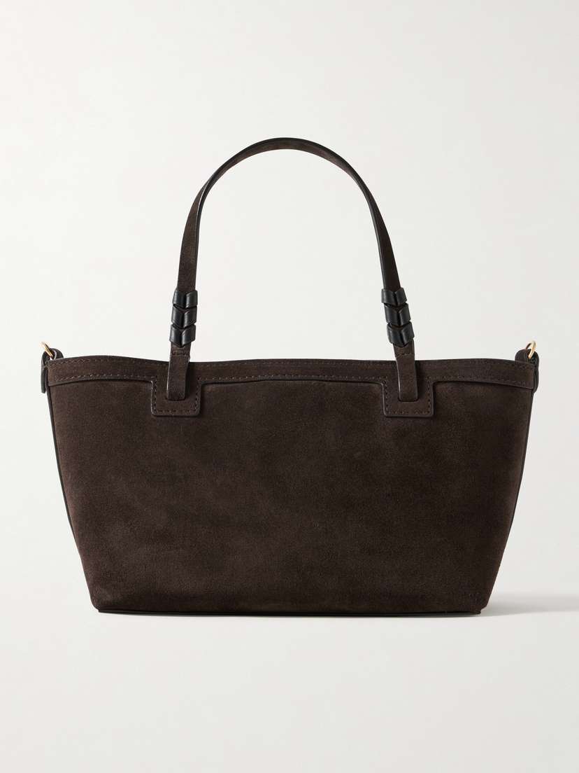 Métier Cala 21 Small Braided Leather-trimmed Suede Tote