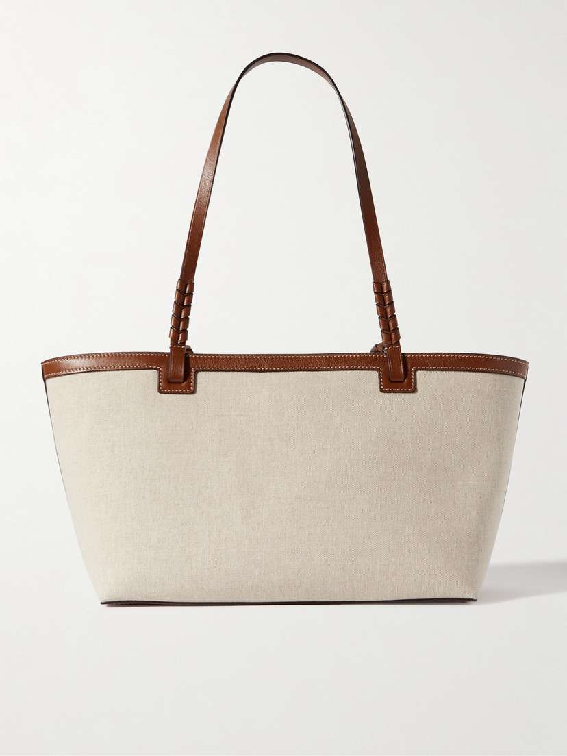 Métier Cala 32 Leather-trimmed Linen Tote