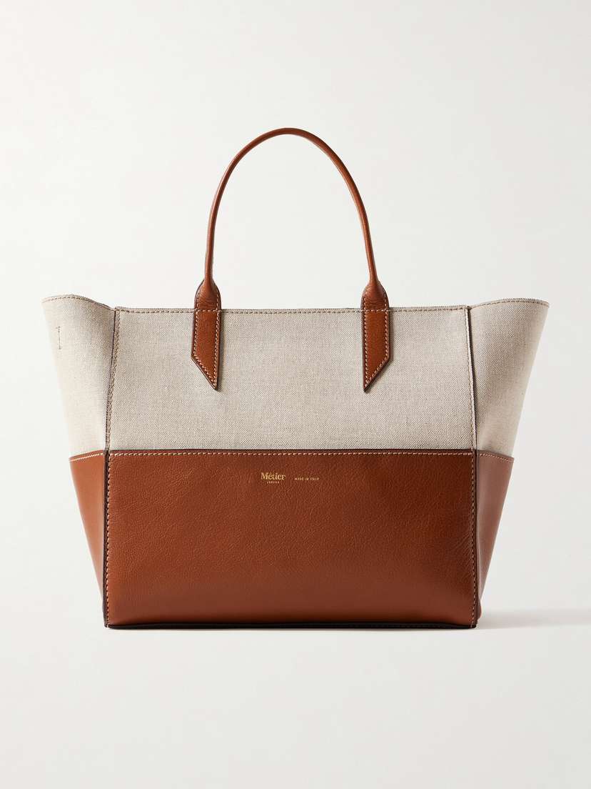 Métier Incognito Small Leather And Linen Tote