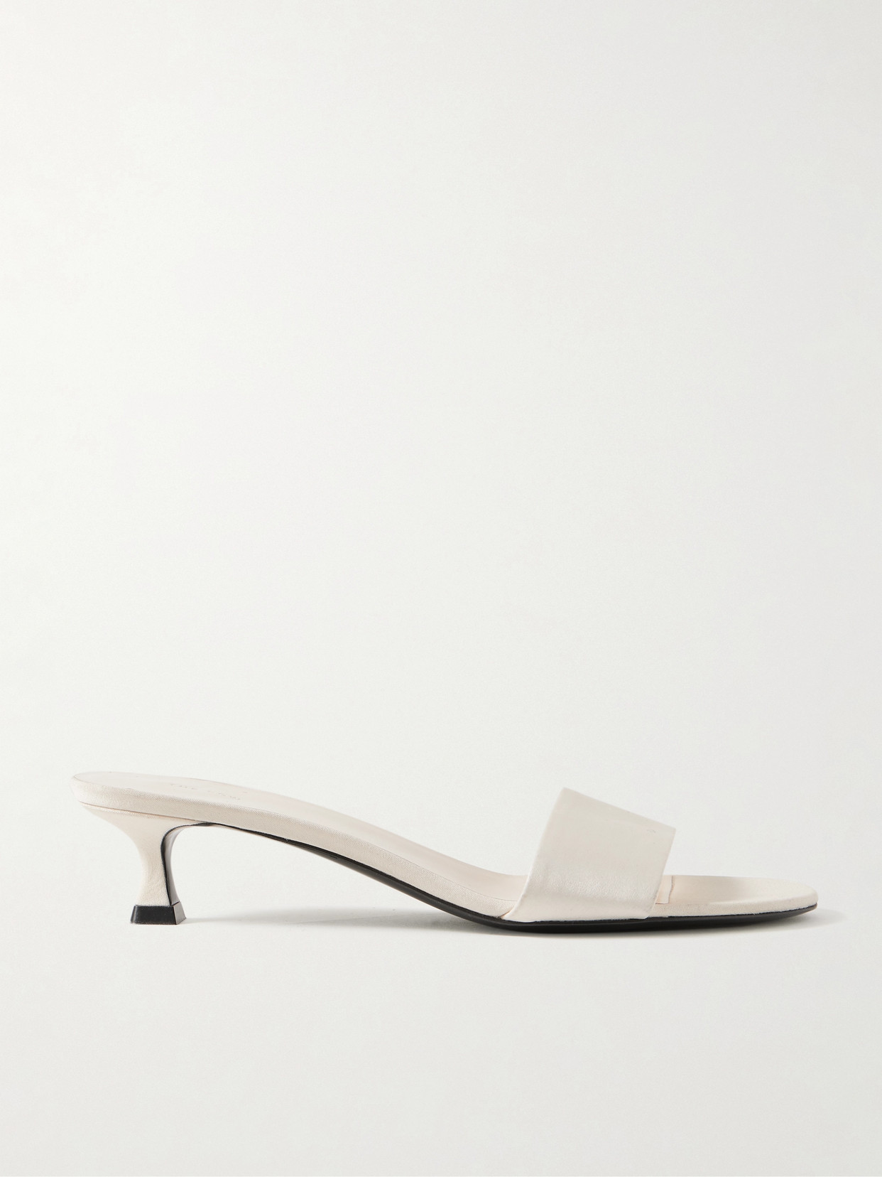 The Row Satin Mules In Ivory