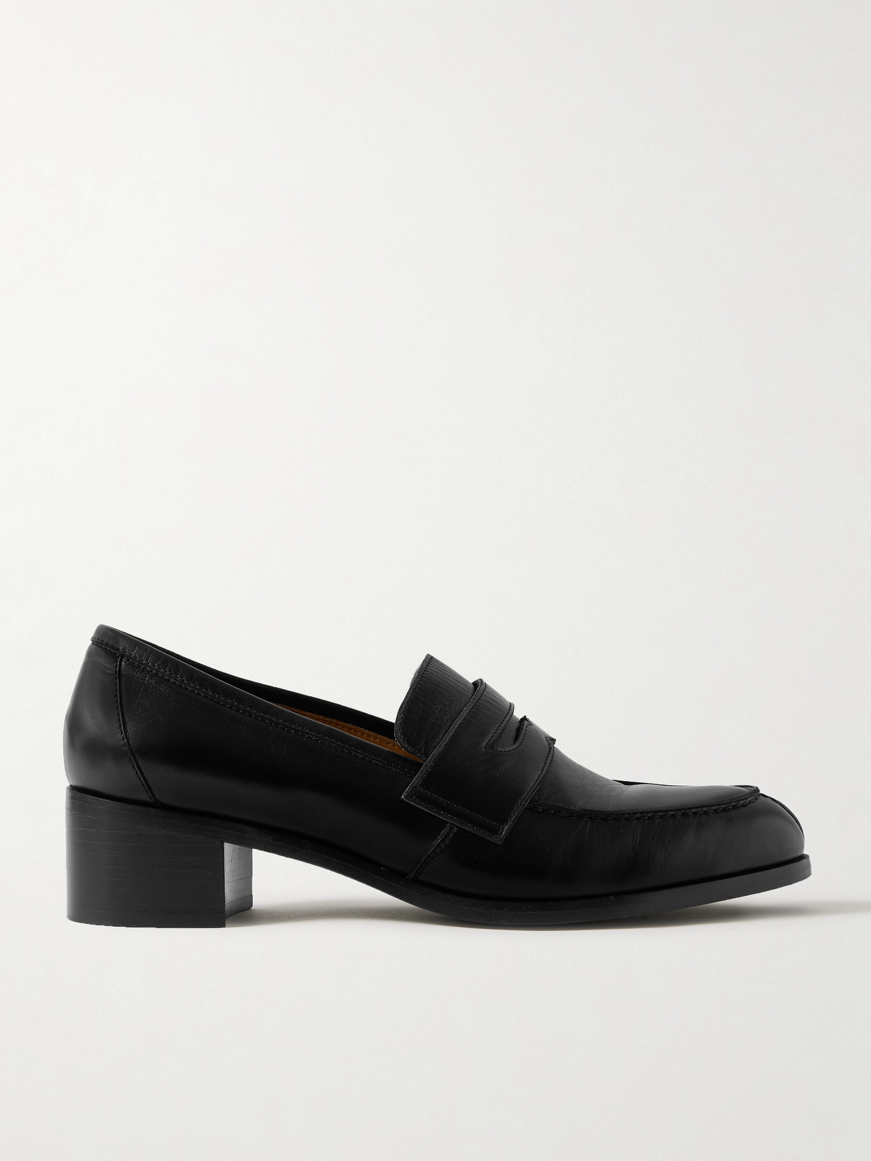 The Row Vera Leather Loafers In Black