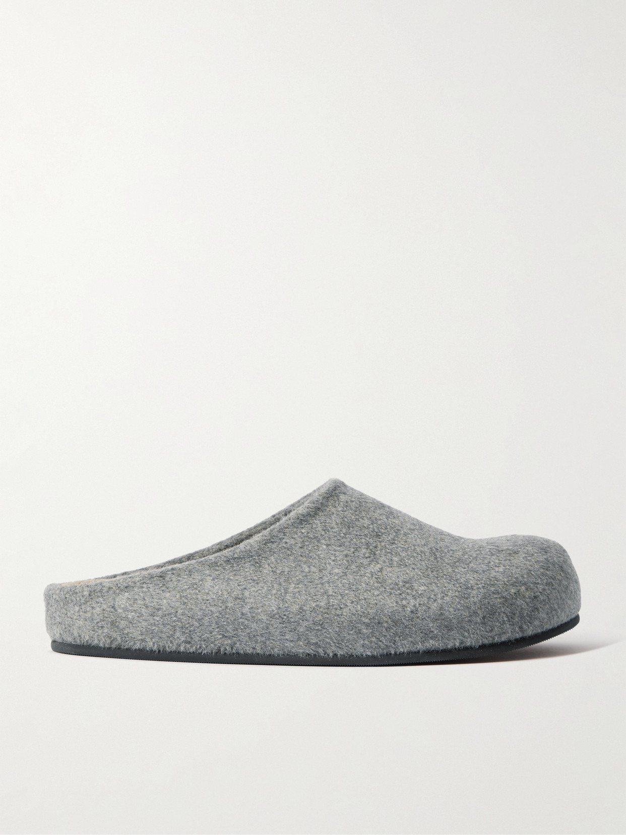 The Row Hugo Wool And Cashmere-blend Slippers In Grey