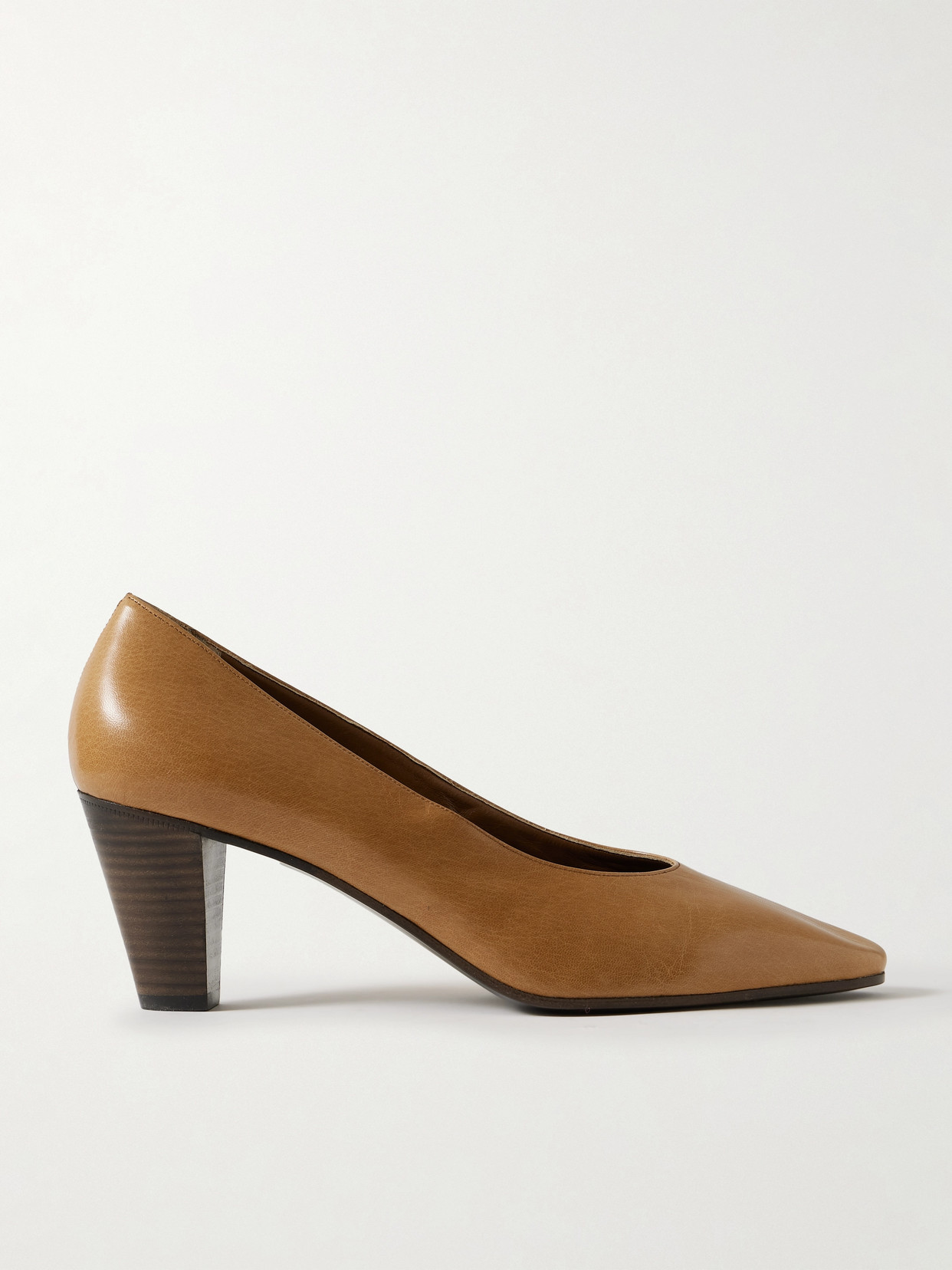 The Row Charlotte Leather Pumps In Brown