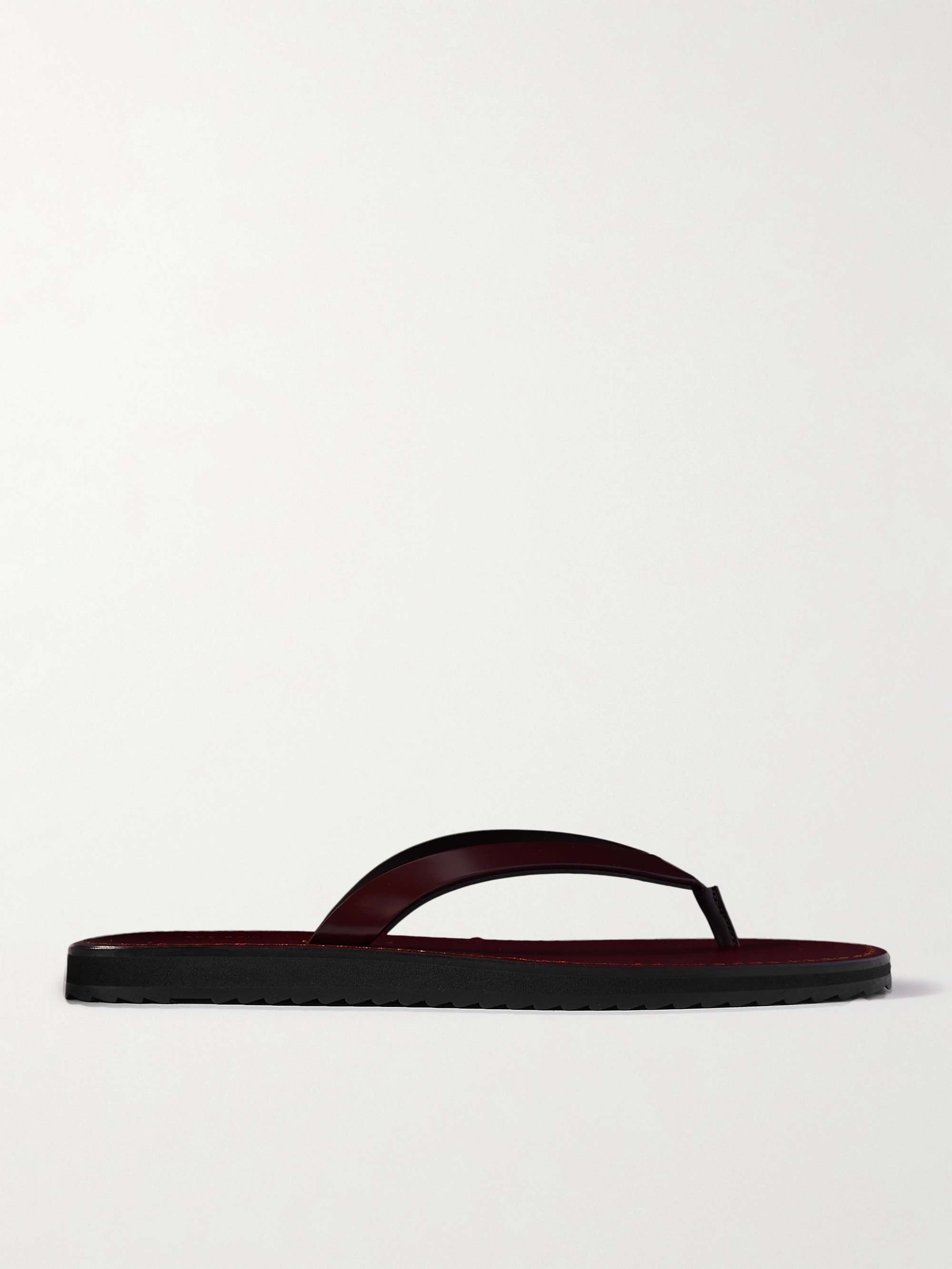 Burgundy flip flops sales