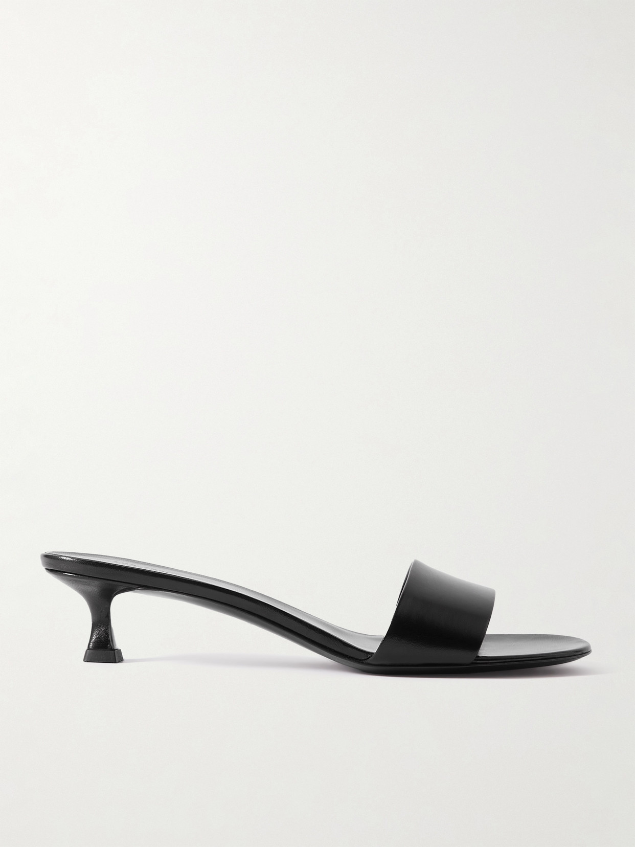 The Row Black Combo Kitten Heeled Sandals In Black