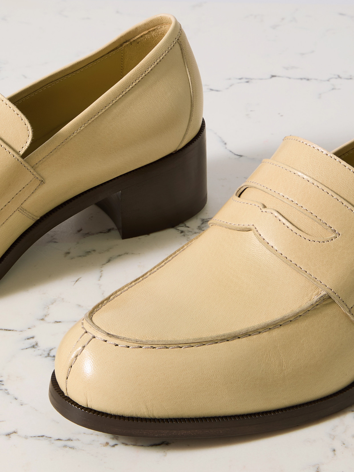 THE ROW VERA LEATHER LOAFERS