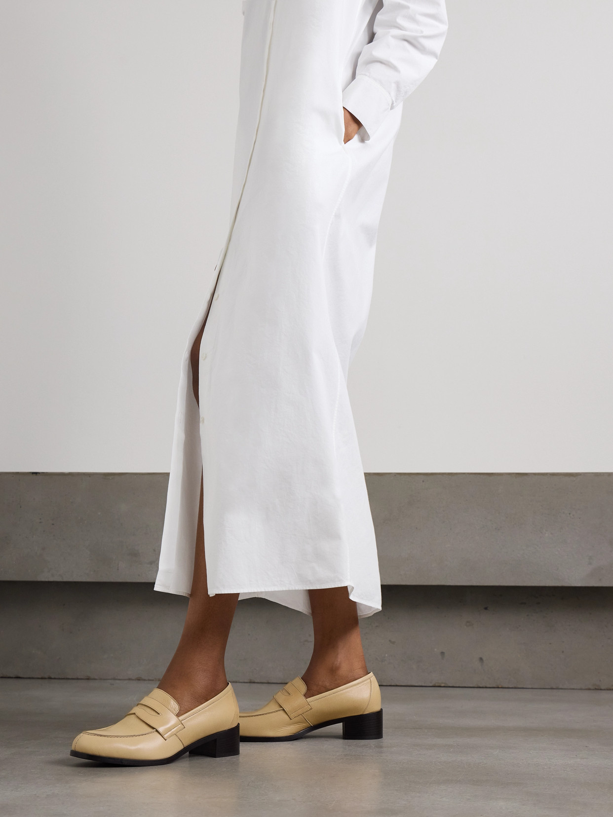 THE ROW VERA LEATHER LOAFERS