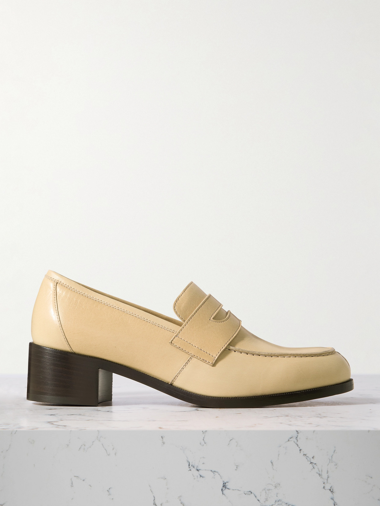 The Row Vera Leather Loafers In Brown