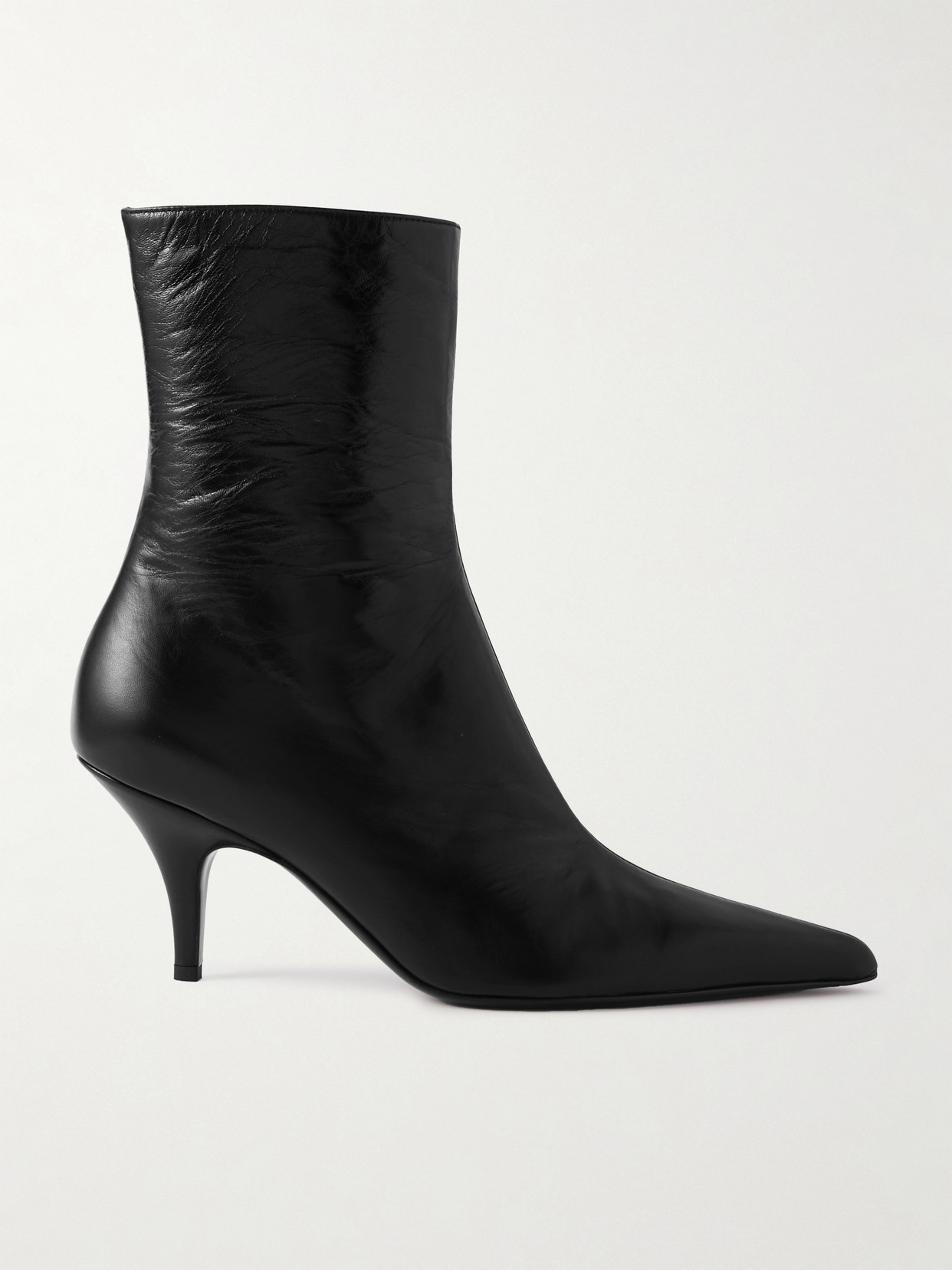 The Row - Sling Leather Ankle Boots - Black