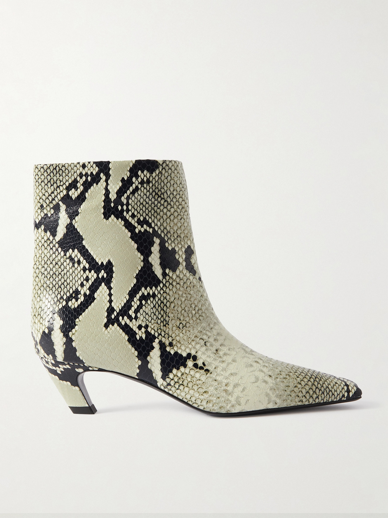 Khaite - Arizona Snake-effect Leather Ankle Boots - Animal print