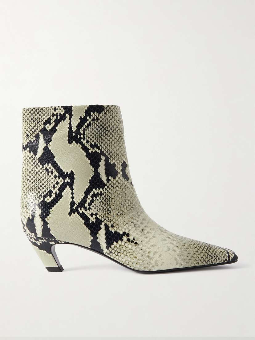 Khaite Arizona Snake-effect Leather Ankle Boots