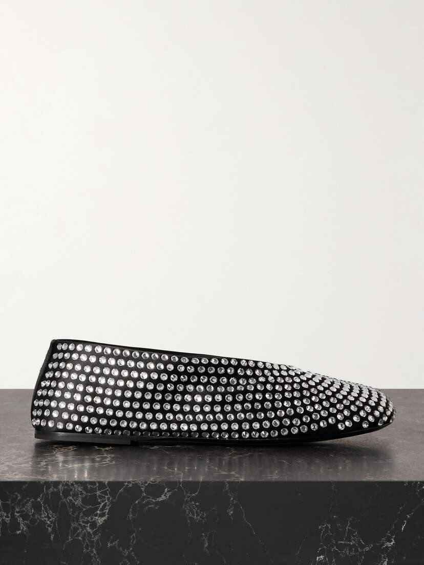 Khaite Marcy Crystal-embellished Satin Ballet Flats