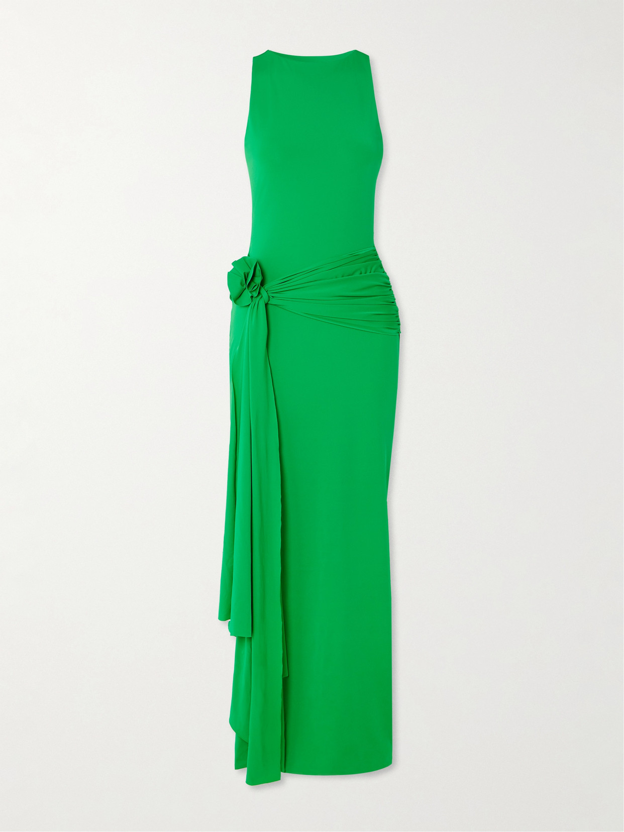 Maygel Coronel + Net Sustain Tirso Gathered Draped Stretch-jersey Maxi Dress - Green