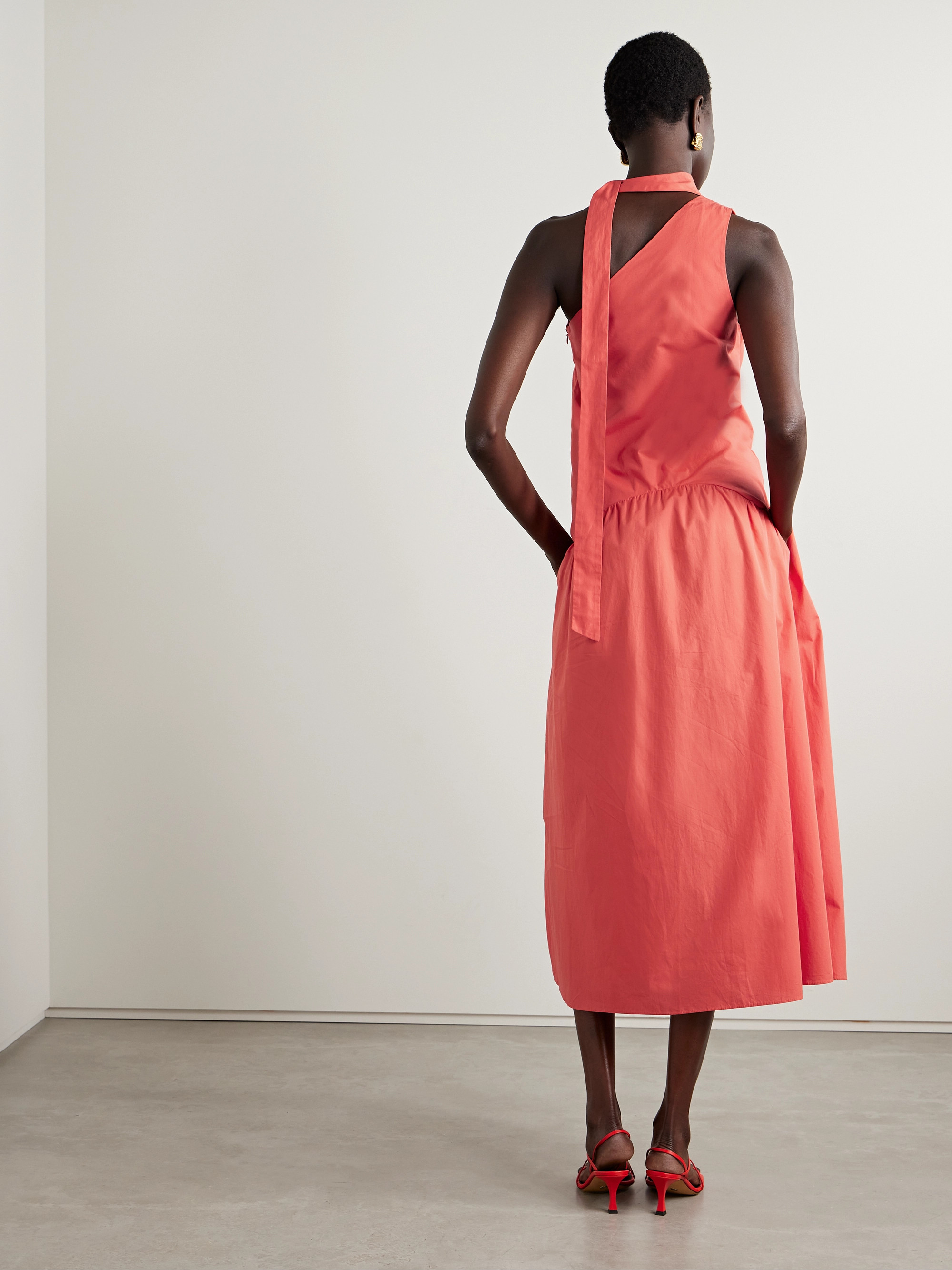 Kika Vargas + NET SUSTAIN Joni one-shoulder cotton-poplin maxi dress