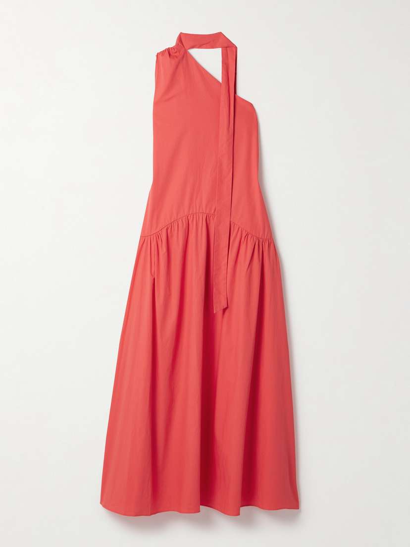 Kika Vargas + Net Sustain Joni One-shoulder Cotton-poplin Maxi Dress