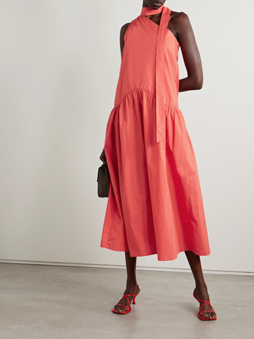 Kika Vargas + NET SUSTAIN Joni one-shoulder cotton-poplin maxi dress