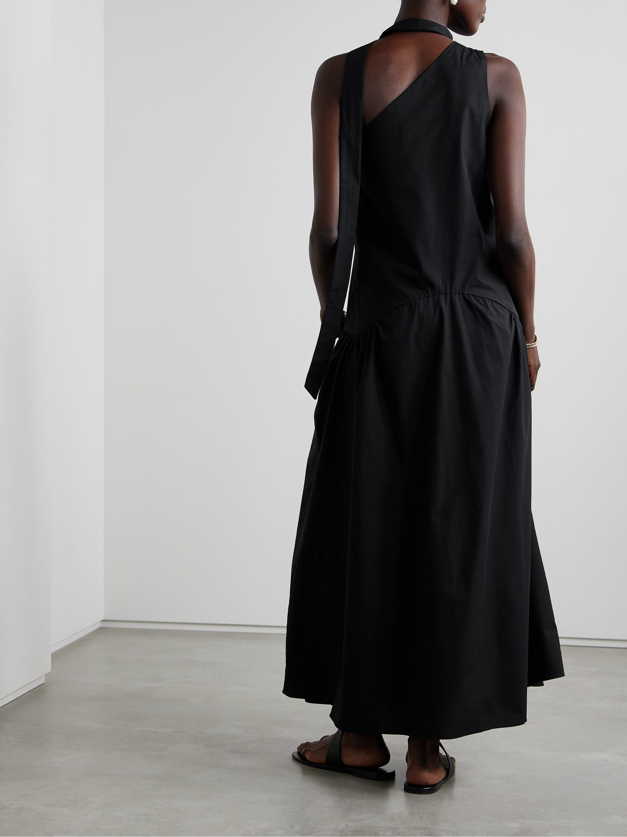 Kika Vargas + NET SUSTAIN Joni one-shoulder cotton-poplin maxi dress thumbnail