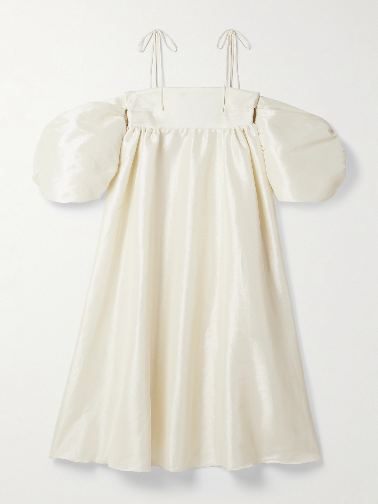 Kika Vargas + Net Sustain Dressing Gownrta Cold-shoulder Taffeta Midi Dress In White