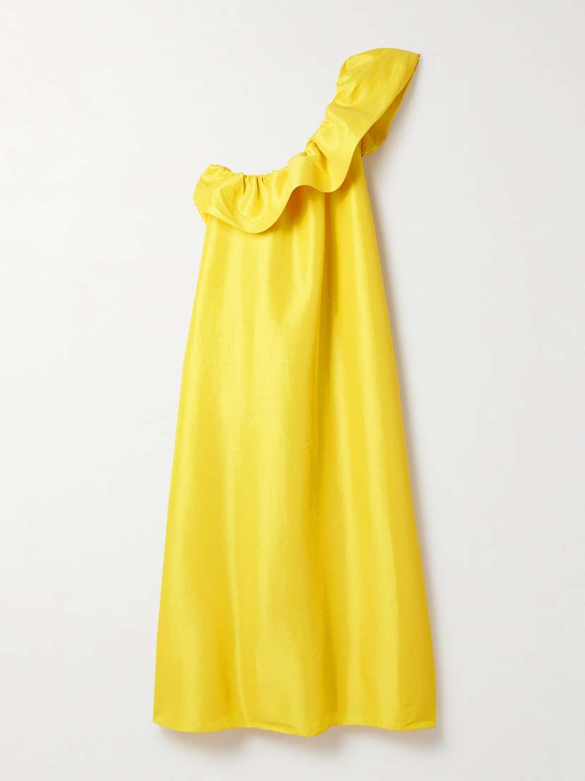 Kika Vargas + Net Sustain Bonnie One-shoulder Ruffled Taffeta Maxi Dress