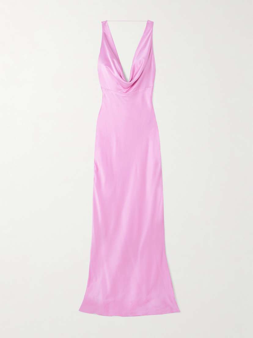 Michael Lo Sordo Draped Silk-satin Gown