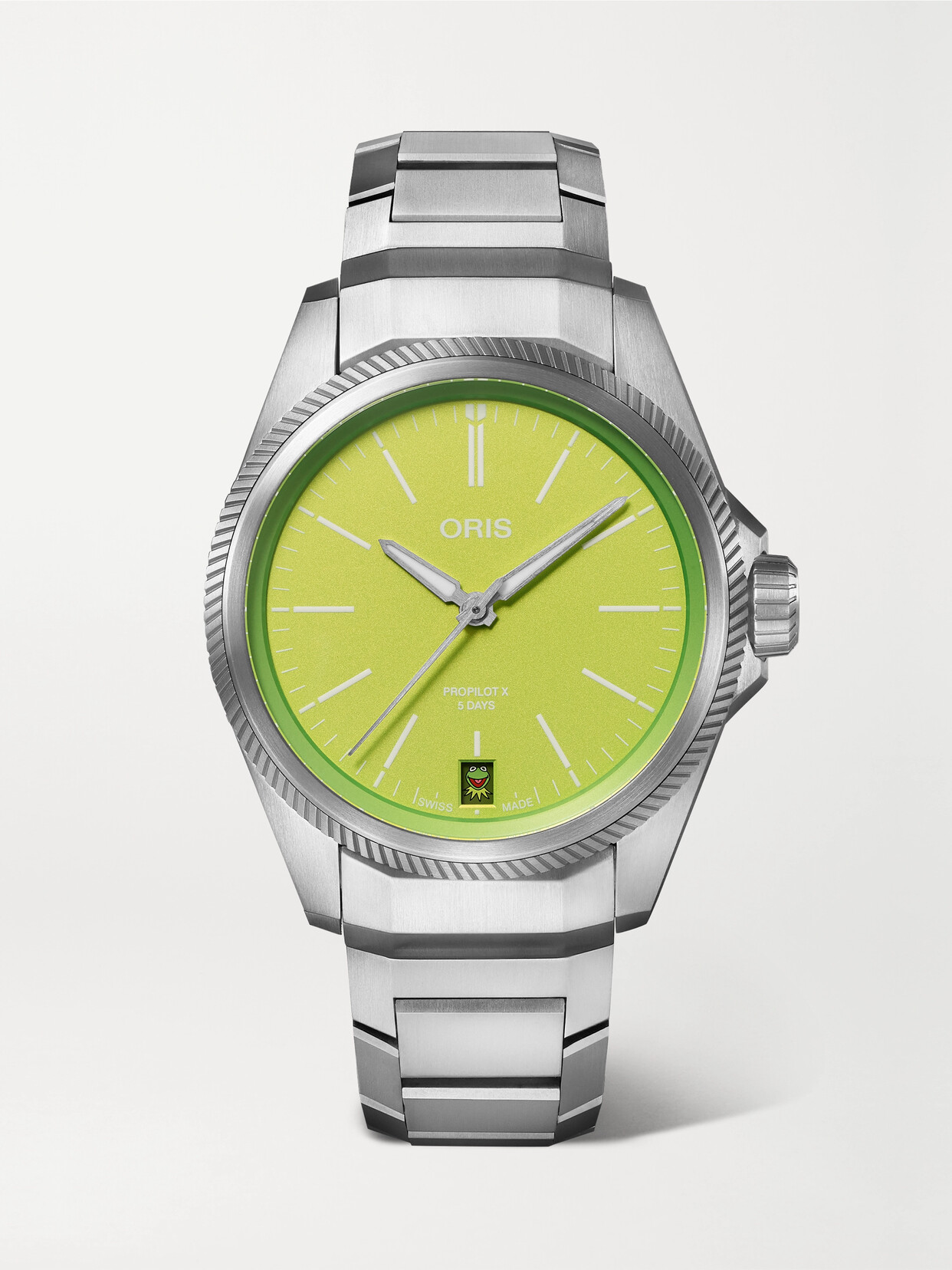 Oris Propilot X Kermit Edition Automatic 39mm Titanium Watch In Green