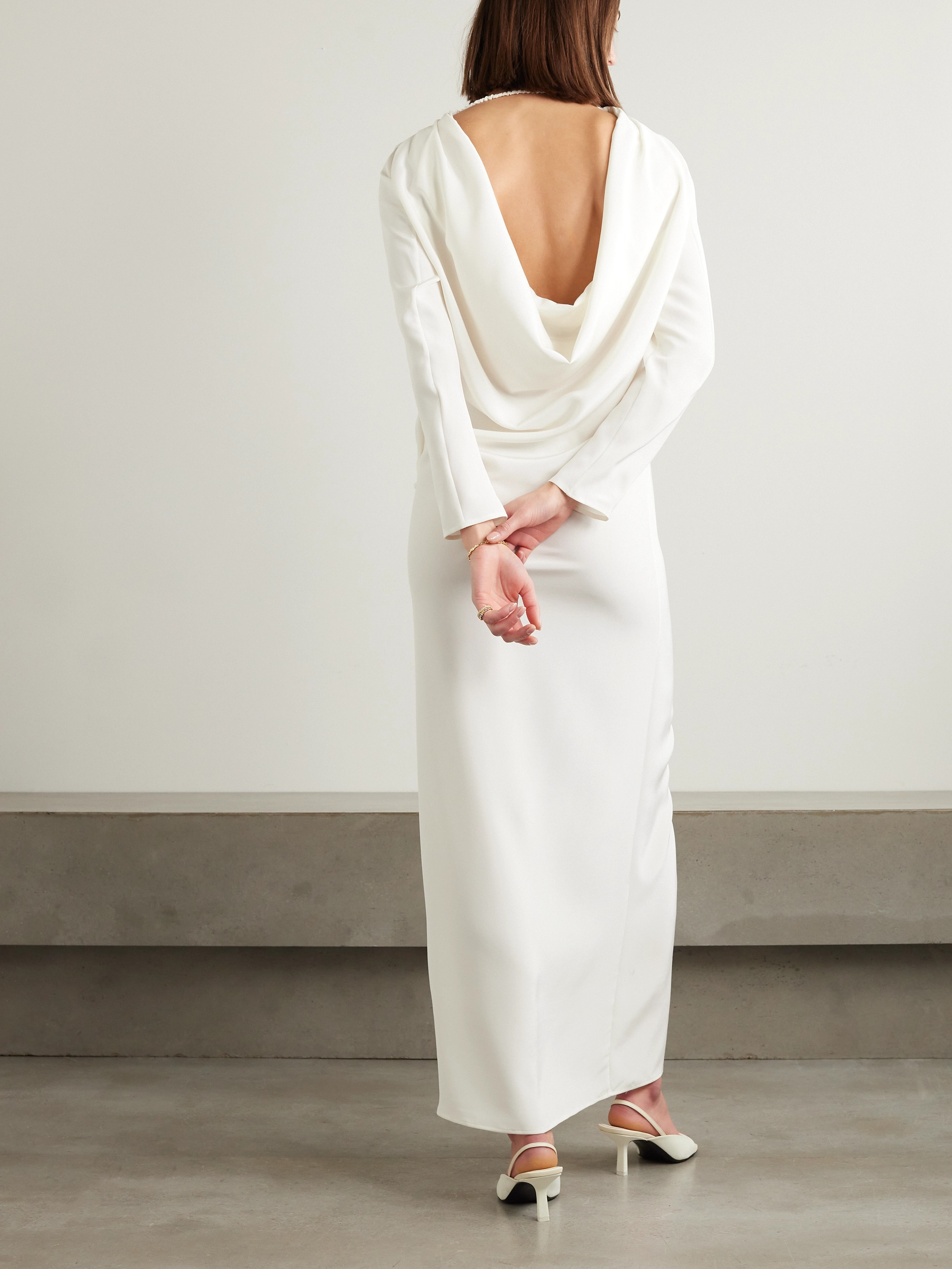 Michael Lo Sordo Draped silk-faille gown thumbnail