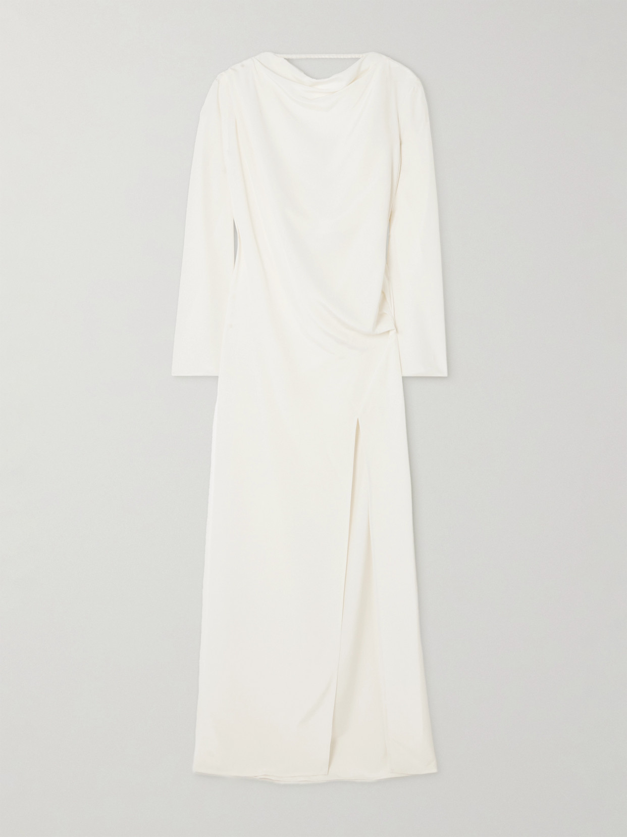 Michael Lo Sordo Draped Silk-faille Gown In White