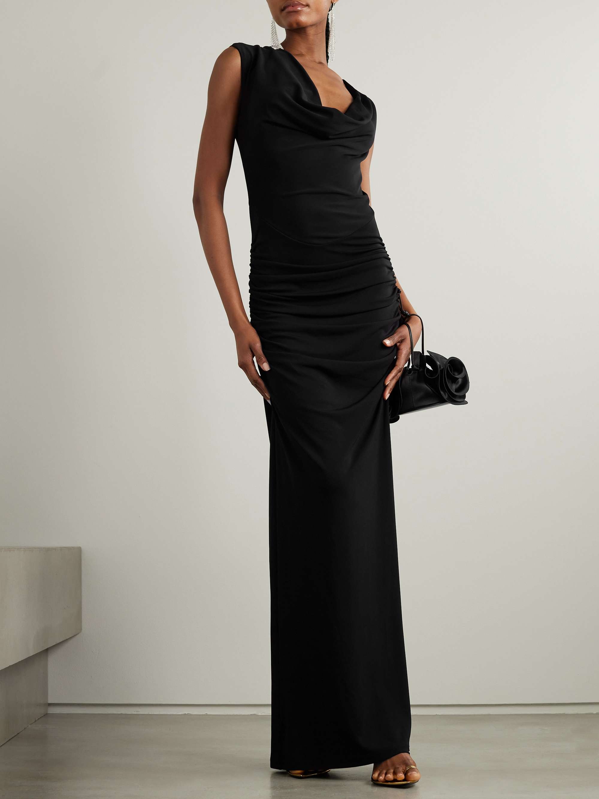 MICHAEL LO SORDO Draped satin maxi dress | NET-A-PORTER