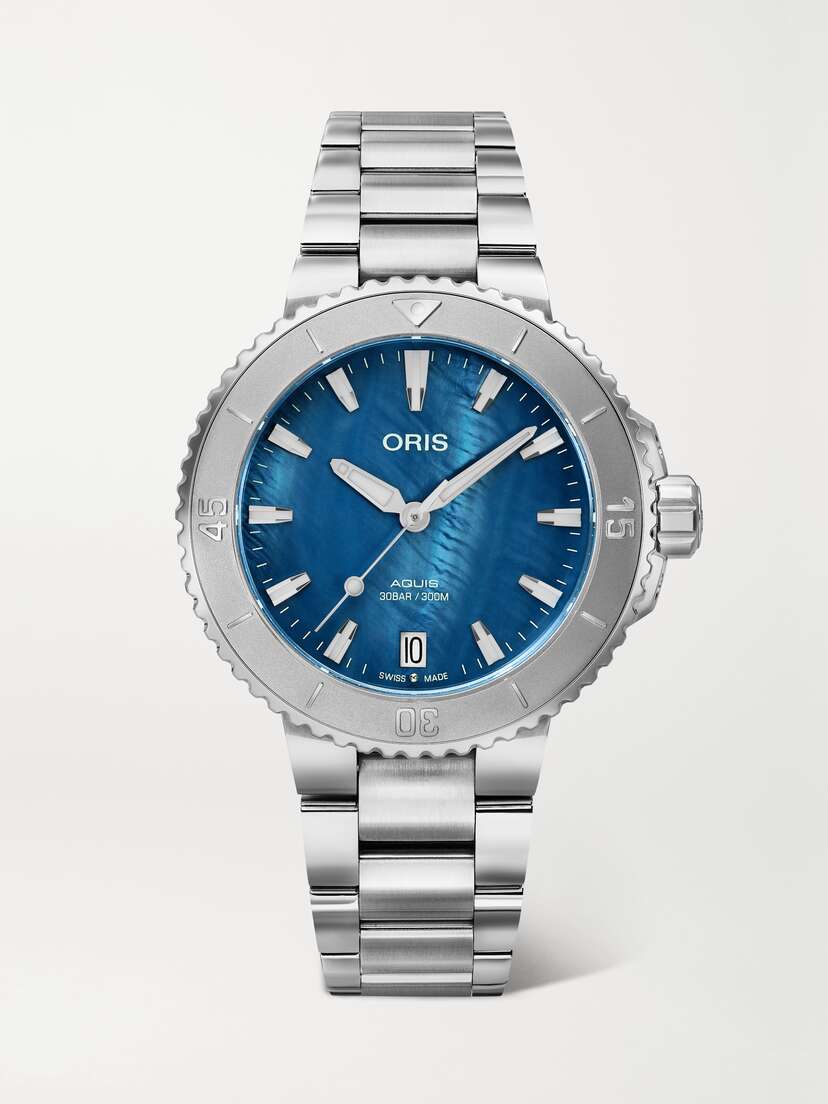 ORIS Aquis Date Automatic 36.5mm Stainless Steel And Mother-of-pearl Watch