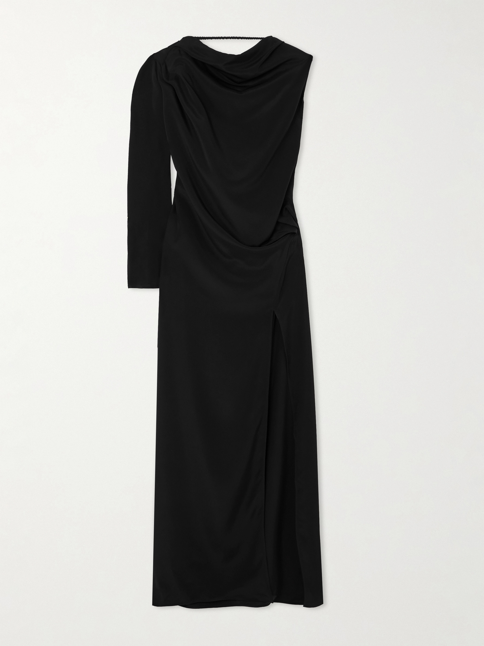 Michael Lo Sordo One-sleeve draped silk-crepe gown thumbnail