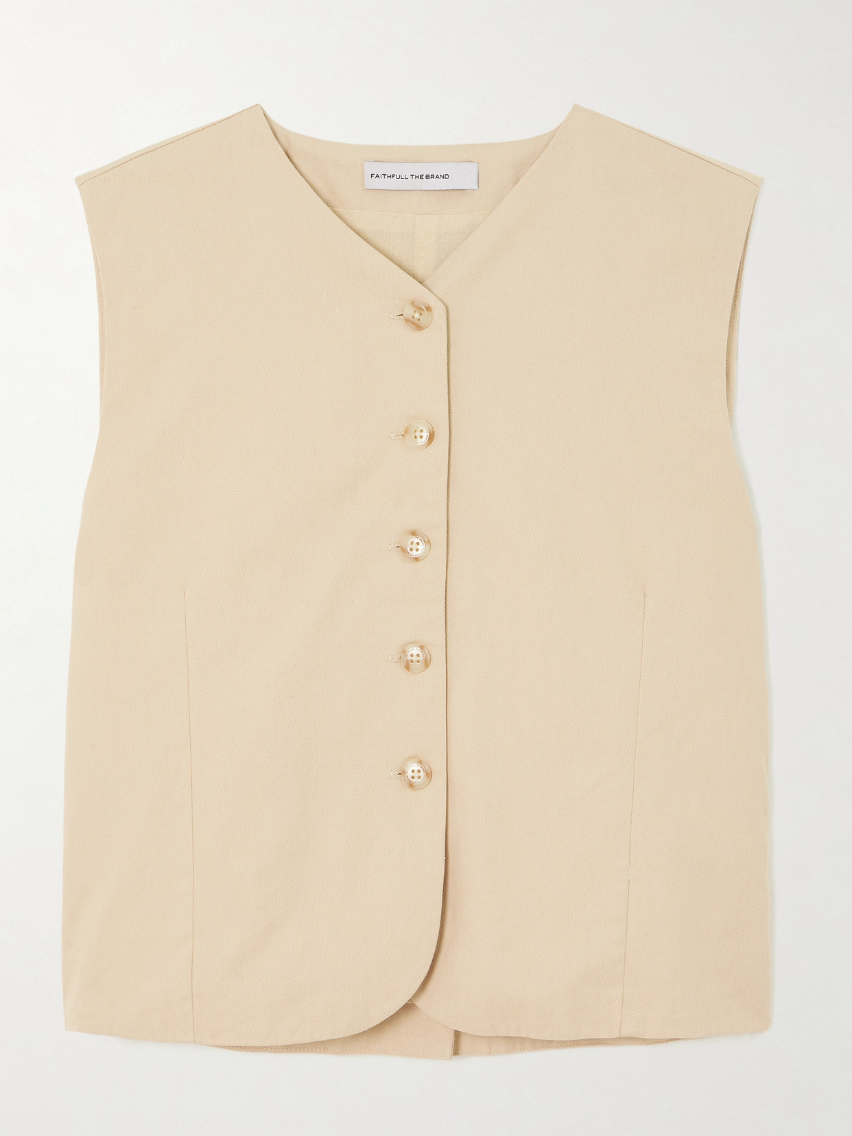 Faithfull The Brand + Net Sustain Delfina Organic Cotton-twill Vest In Cream