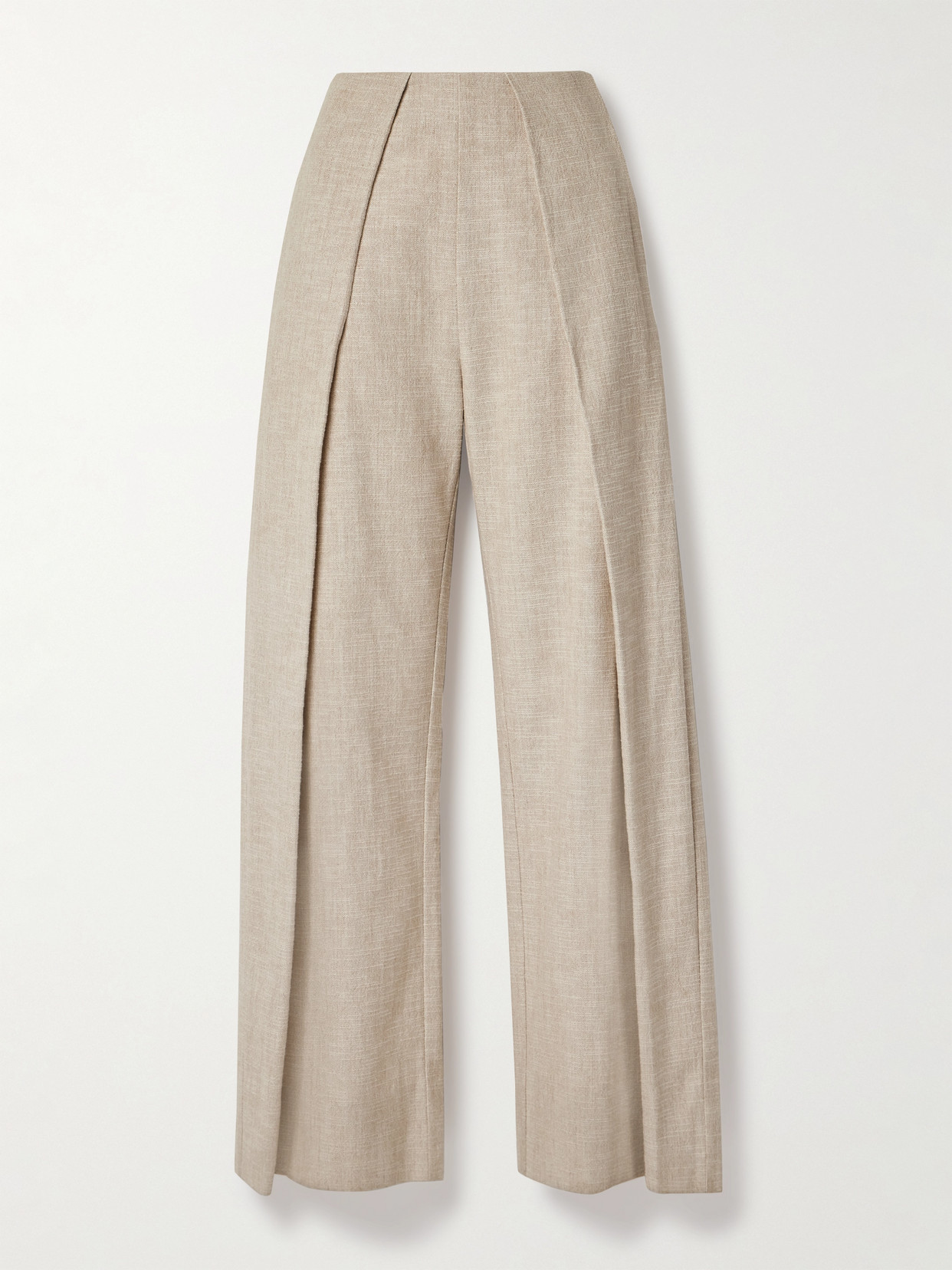 Cult Gaia - Pompori Pleated Canvas Wide-leg Pants - Neutrals