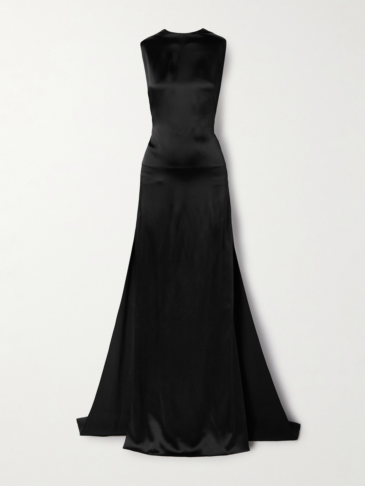 Ann Demeulemeester Fida Open-back Satin Maxi Dress In Black