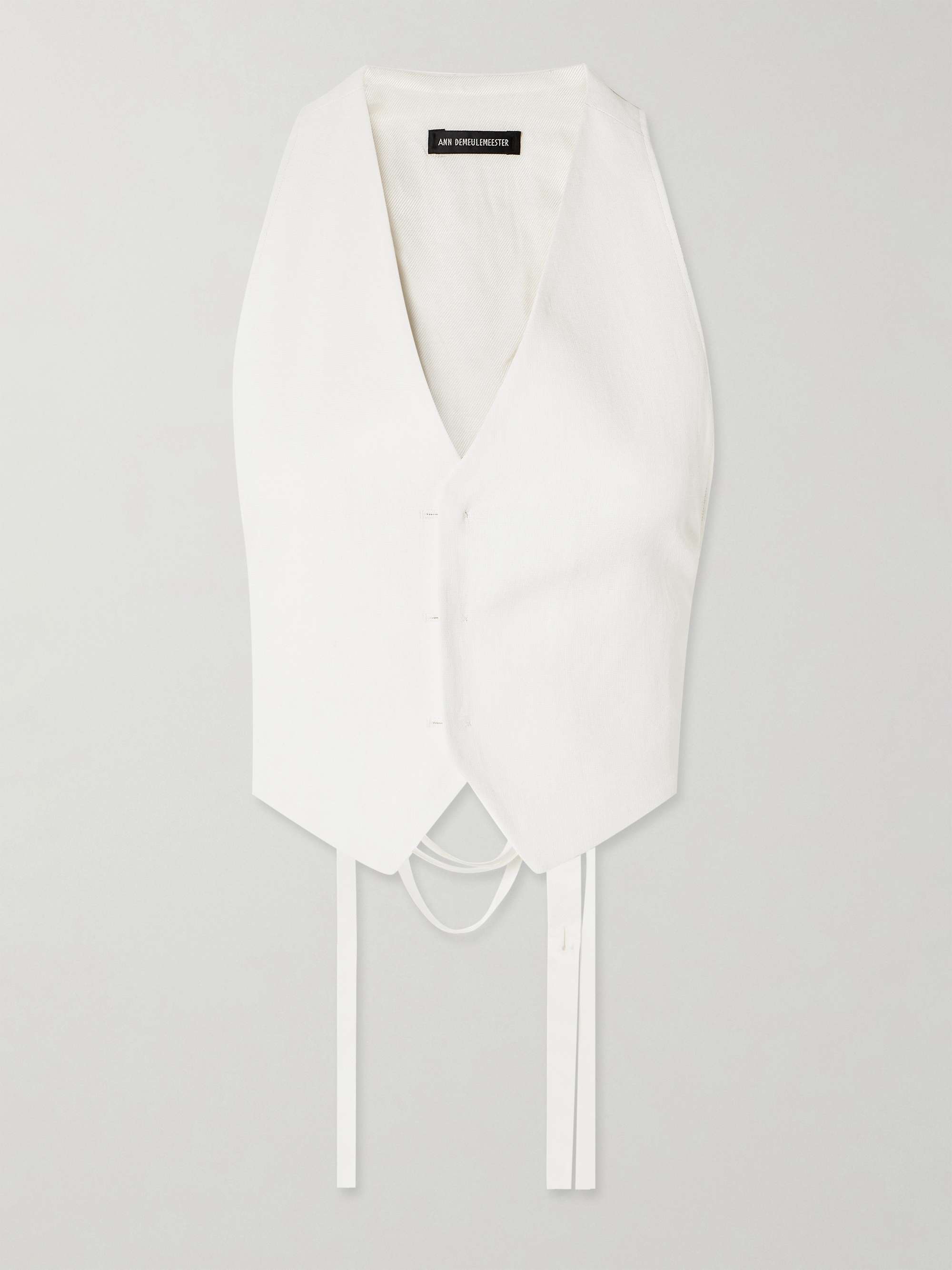 Mary lace up cutout linen vest