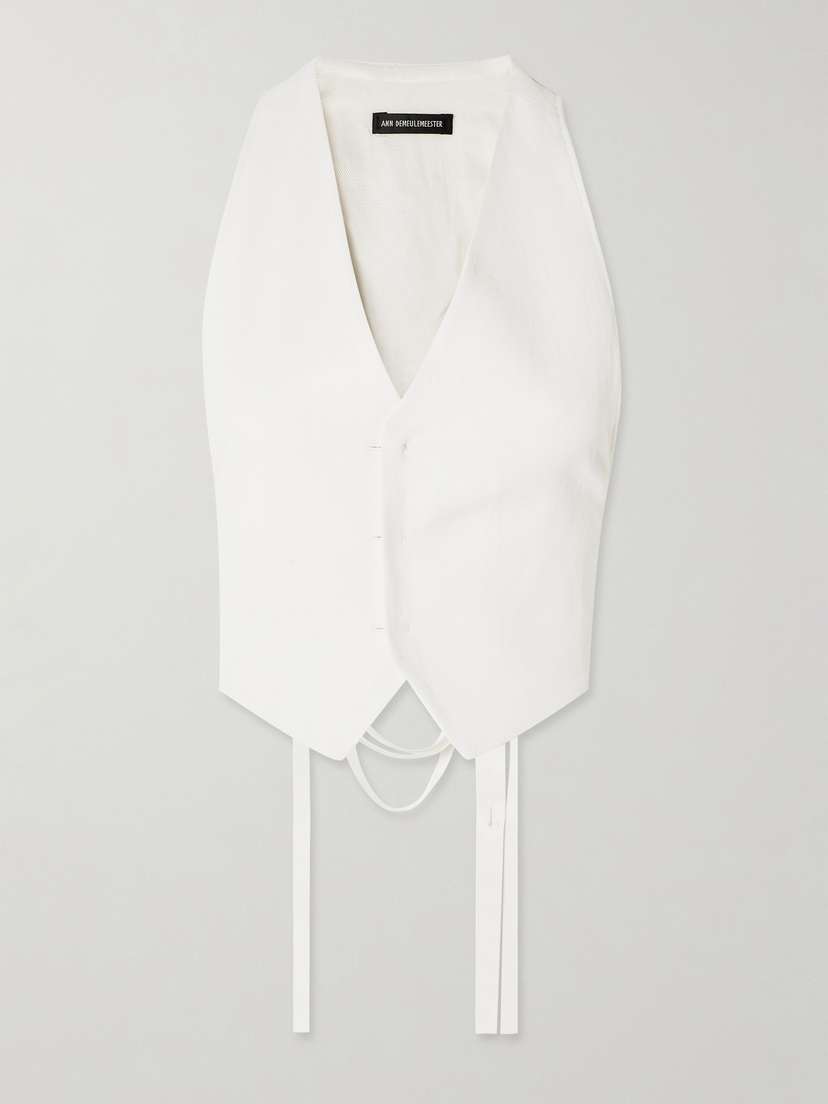 Ann Demeulemeester Mary Lace-up Cutout Linen Vest