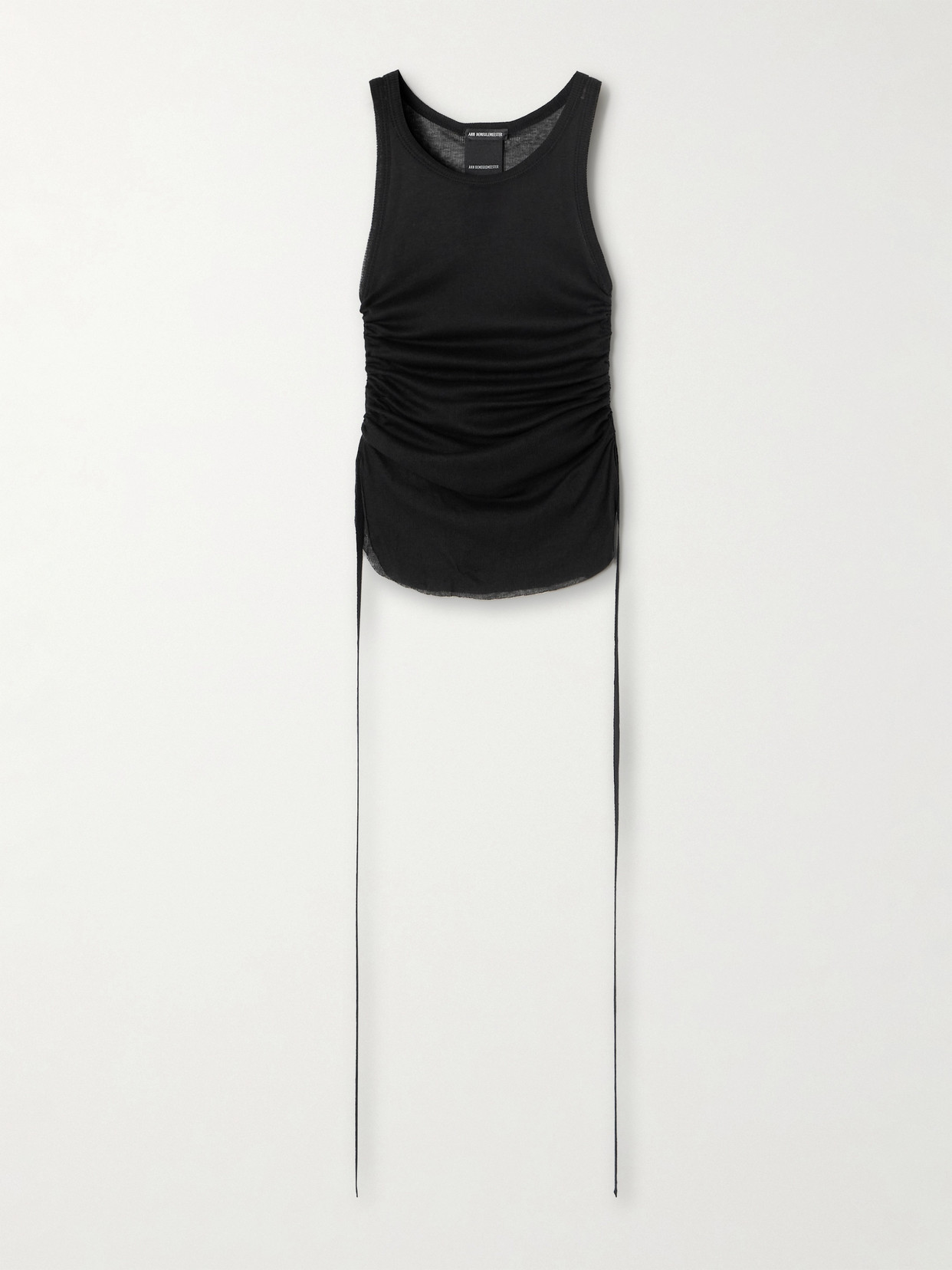 Ann Demeulemeester Mara Ribbed Cotton Tank Top In Black