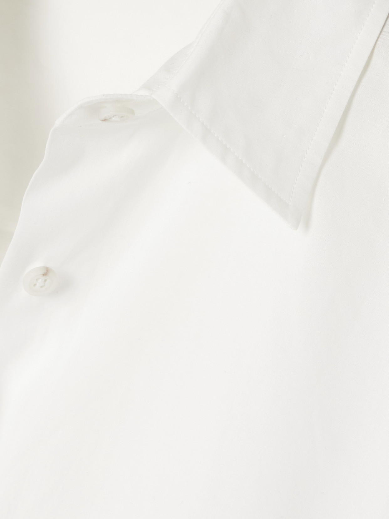 Ann Demeulemeester Iona Asymmetrical Oversized Shirt Light Crumpled Cotton White In White