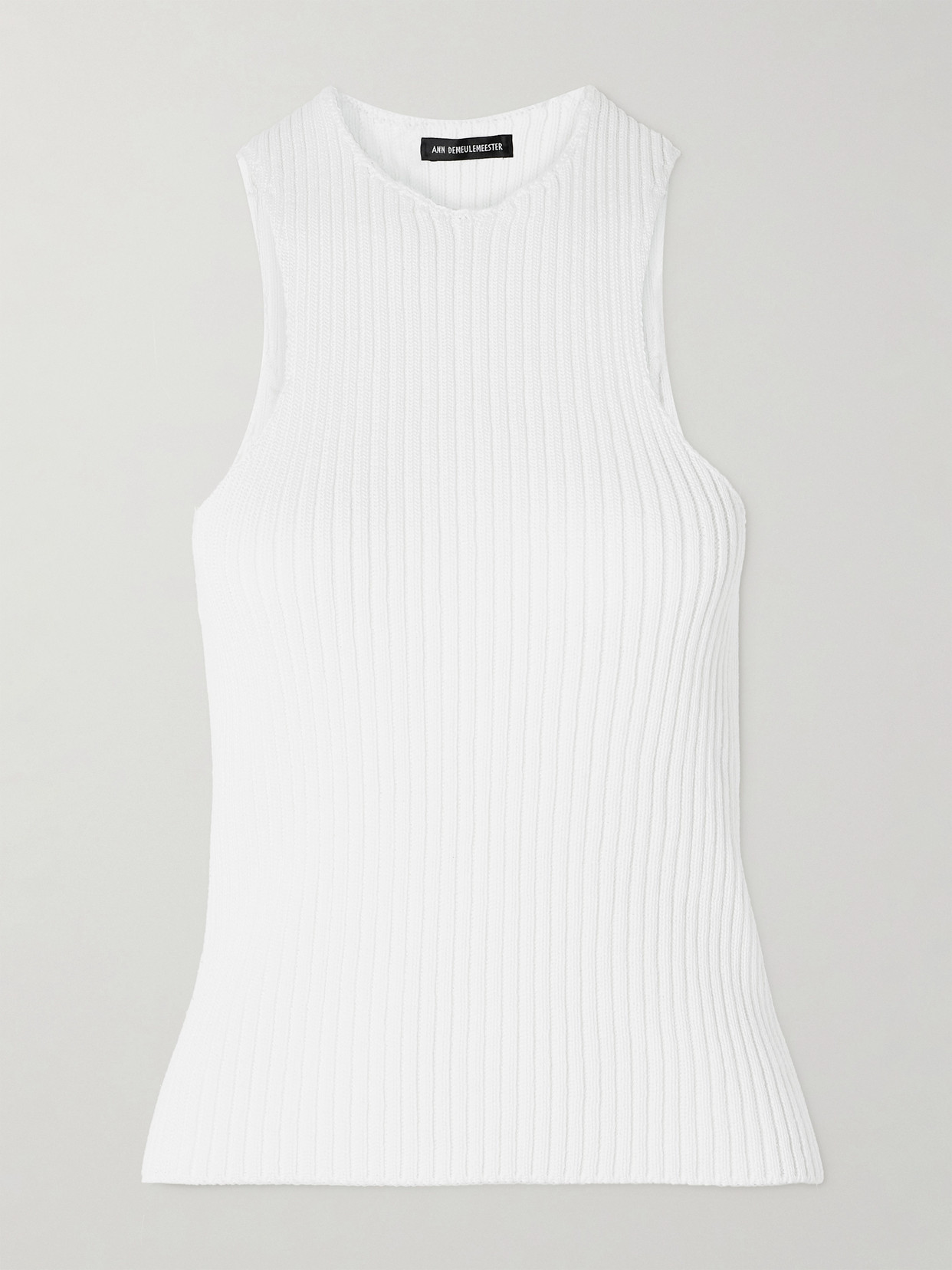 Ann Demeulemeester Noya Ribbed Cotton Tank In White