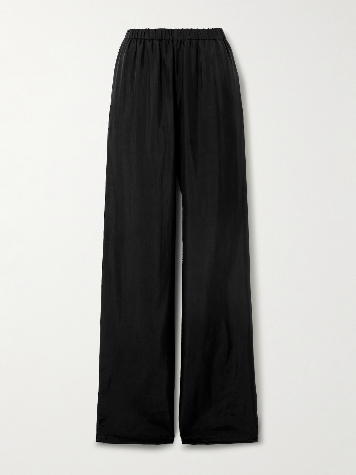 Ann Demeulemeester Dela Silk-jersey Wide-leg Trousers In Black