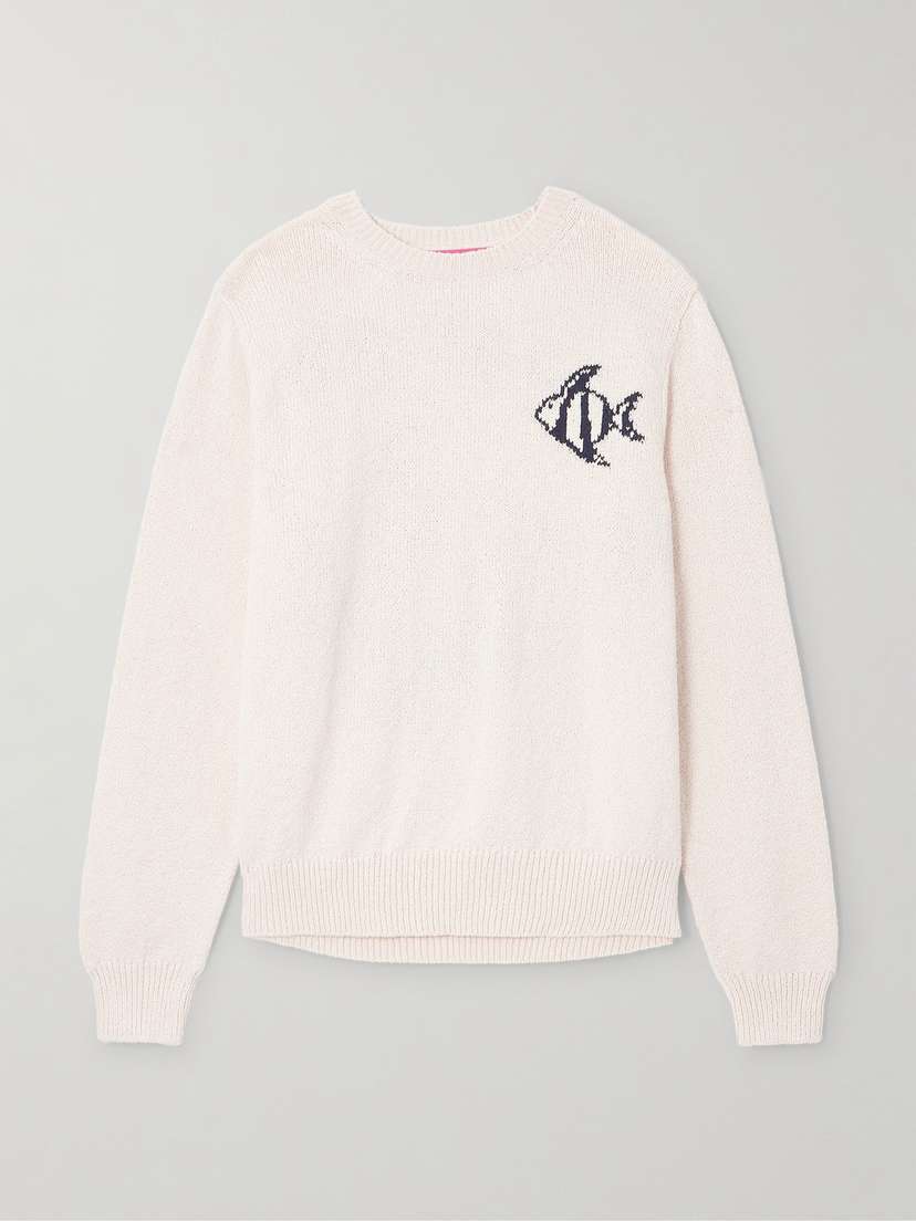 The Elder Statesman Intarsia Cotton Sweater