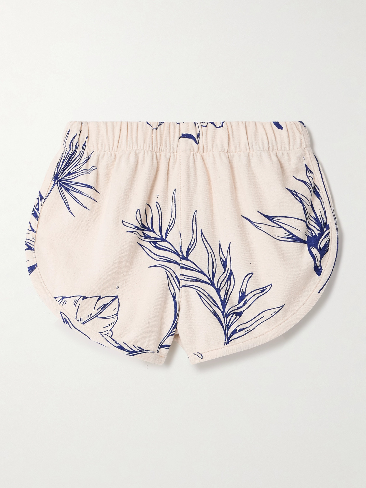 The Elder Statesman Printed Cotton And Silk-blend Shorts In White